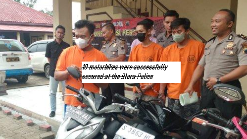 10 motorbikes were successfully secured at the Blora Police